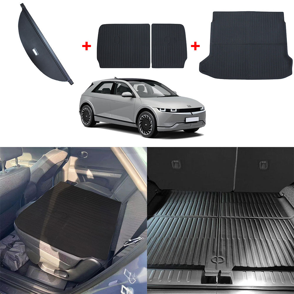 Bundle of IONIQ 5 Rear Trunk Cargo Cover + Second Row Seats Back Cover + Trunk Mat