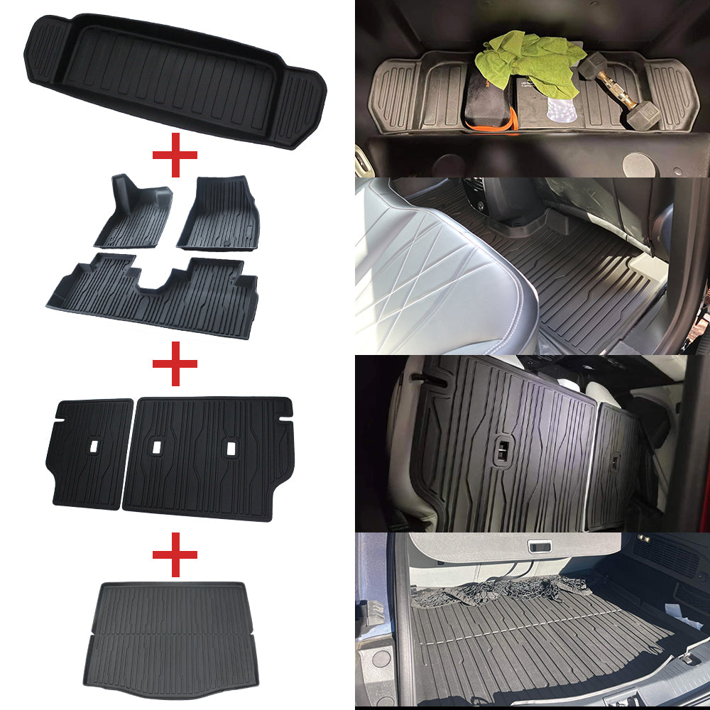 Bundle of MACH-E Floor Mats + Trunk Mat + Front Trunk Mat + Second Row Seats Back Cover